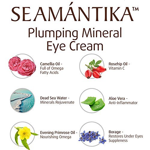 Seamantika крем за очи анти -стареење природен крем за темен круг, крем за брчки, нозе од врани, подпухналост - негување крем