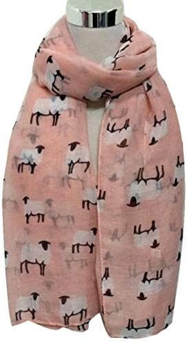 Завитки шамии шамија долга мека женска шал симпатична овца дама за печатење шамија за шамија за жени
