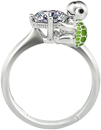 Womenените ветуваат прстен за цртани филмови за прстен за ангажман на rhinestone за жени кубни цирконија венчален прстен накит