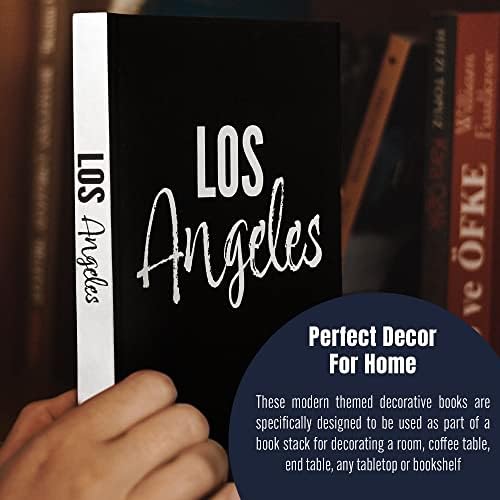 Комплет Од 3 Украсни Книги За Декор На Домот-Њујорк, Чикаго, Лос Анџелес Списание Со Тврд Повез со 160 Празни Необложени Страници