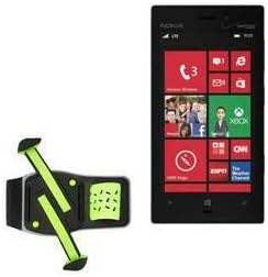 Фолч за Nokia Lumia 928 - FlexSport Armband, прилагодлива амбалажа за тренинг и трчање за Nokia Lumia 928 - Stark Green