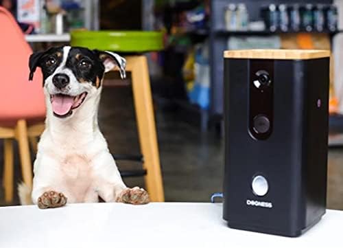 Кучест Wi-Fi PET Camera со третман на диспензерот за кучиња и мачки. 1080p HD видео, 165 ° Преглед на целосна соба, двонасочен аудио,