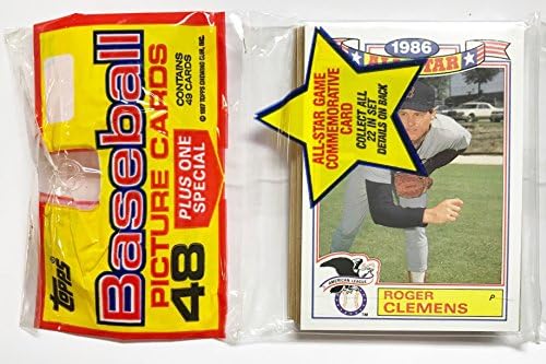 Т 1986 Неотворена 48 Број Бејзбол решетката Пак + 1 СТАР СТАРМОМОРАТИВНА КАРТА - Роџер Клеменс Бостон Ред Сокс