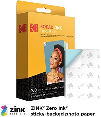 Kodak 2 X3 Премиум Zink Photo Photoper & Step Безжичен мобилен фото -мини печатач Компатибилен W/IOS & Android, NFC и Bluetooth уреди