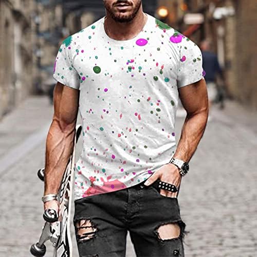 2023 Нови мажи моден пролет лето лето -обичен кратки ракави o врат печатени маици Топ блуза кратка маичка кошула