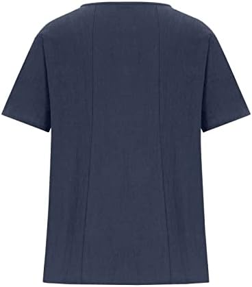 Плус големина блузи за жени Основни екипаж Краток ракав Туника Тренд Тренд Цвет