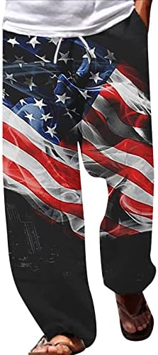 Момче Мажи Американско Знаме Патриотски Панталони За Мажи 4 од јули Хипи Харем Панталони Широки Бохо Јога Секојдневен Пад Песна