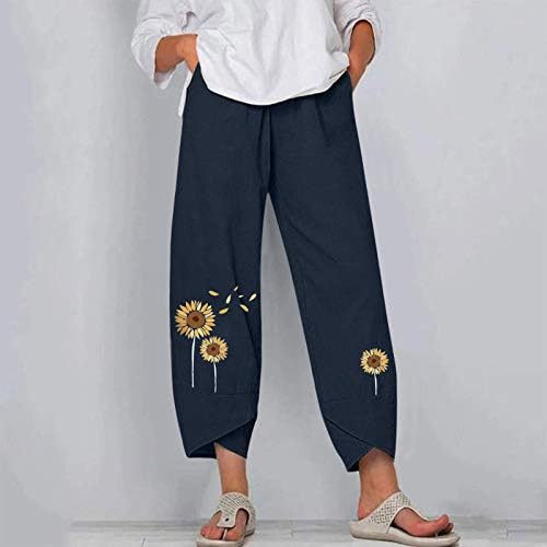 Xiloccer панталони жени Бохо Баги џеб за жени џемпери со џемпери со широки нозе панталони панталони панталони