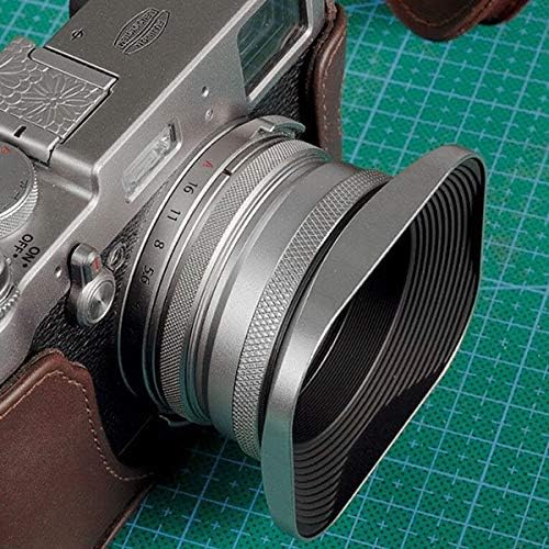 Аспираторот Haoge LH-EW3 квадратни метални леќи со адаптер со 49мм со капаче за Fujifilm fuji finepix x100 x100s x100t x100f x70 x100v камера