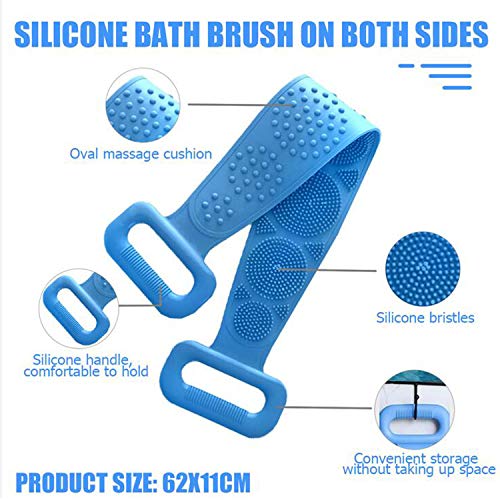 Силиконски грб за туширање, Highgo 2 пакет двострана 2020 Ажурирана четка за силиконски бања, лесна за чистење на миење садови повеќе