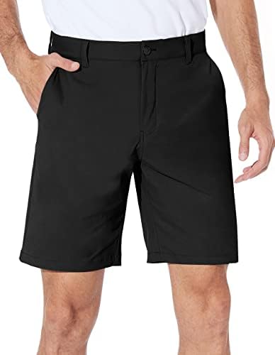 Пули машка стрии за голф шорцеви фустан рамен предниот хибриден 9 -инчен водоотпорен лесен сув сув чино случајно со џебови