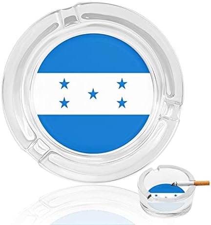 Знаме на Хондурас модерно тркалезно стакло фиока за пепел преносни декоративни цигари цигари држач за пепел за домашна канцеларија