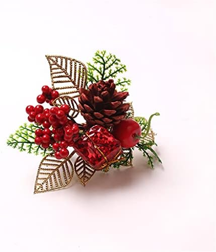 Прстен од салфетка 6 парчиња бор конус цреша бонбони кутии за кутии за салфетка Божиќ серија борови иглички борови лисја овошје парче прстен