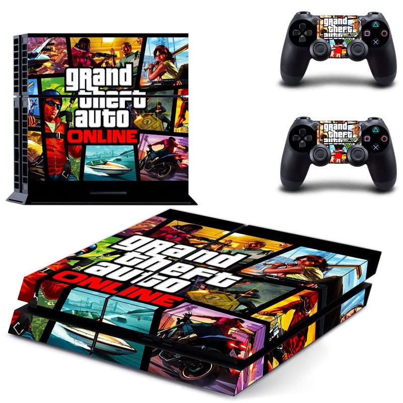 За PS4 Slim - Game Grand GTA Theft и Auto PS4 или PS5 налепница за кожа за PlayStation 4 или 5 конзола и контролори за декларирање