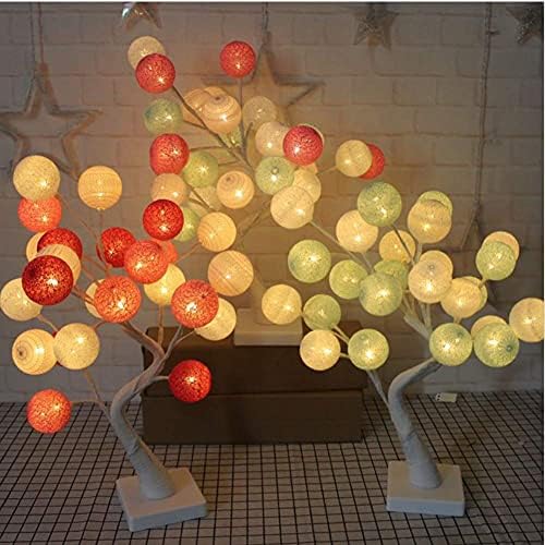 Maotopcom осветлување аква памучна нишка за дрво за жени девојки, романтично топли бели декоративни топки светла за свадба спална