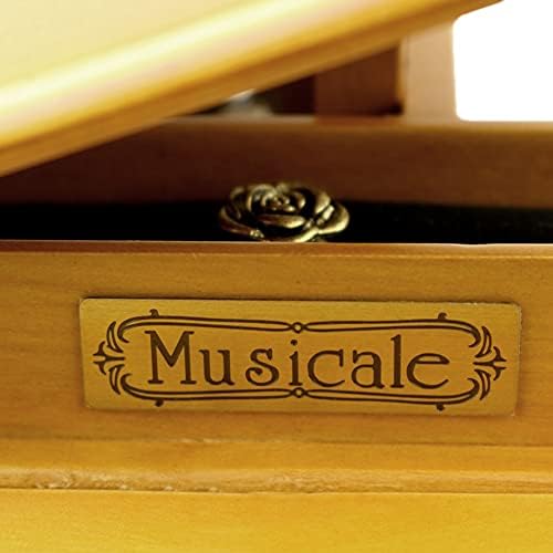 MXIAOXIA Дрвена Гранд Еднаш, во декемвриска музичка кутија во форма на пијано со мали столици, креативен роденденски подарок за