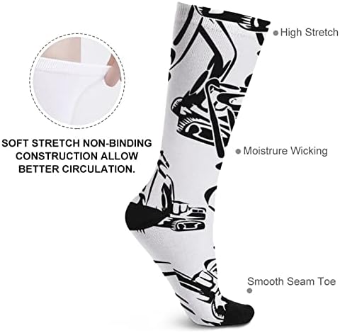 Оператор за багери печати чорапи за појавување на бои Атлетски колени високи чорапи за жени мажи