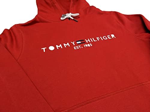 Томи Хилфигер машко руно наредено лого худи црно