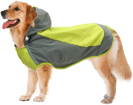Качулка куче мантил, преносно миленичиња водоотпорни палта, миленичиња мантил со рефлексивни ленти за големи/средни кучиња кутриња на