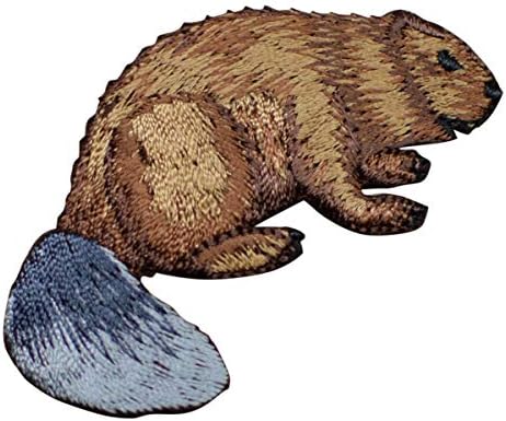 Beaver Iron on Applique Patch - Nocturnal Godent Bagge 2.5 - За капи, кошули, чевли, фармерки, торби, шиење украсување DIY занает