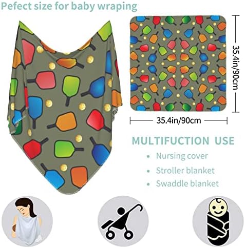 Yuyuy Neon Pickleball Бебе ќебето ќебето за новороденче што прими ќебе за шетач за расадник за новороденчиња