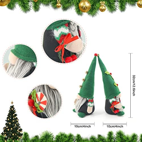 Божиќни украси gnomes Home Decor - 2 пакувања рачно изработени гноми кадифни Божиќни украси за домашни табели со табела за табела, декор за