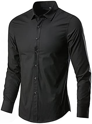 Wenkomg1 Mens Business Business Business Business Builds Builds Work Solid Color Slim Fit T-Mirts The Office Button до кошулите лаппел