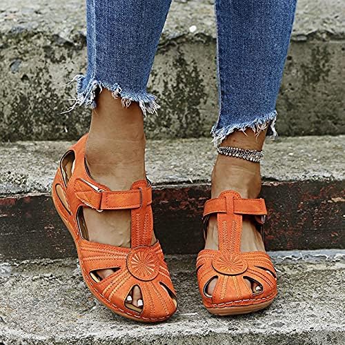 Summerенски летни сандали обични бохемија гладијатор клинови чевли удобни каиш на глуждот на отворено платформа сандали меки