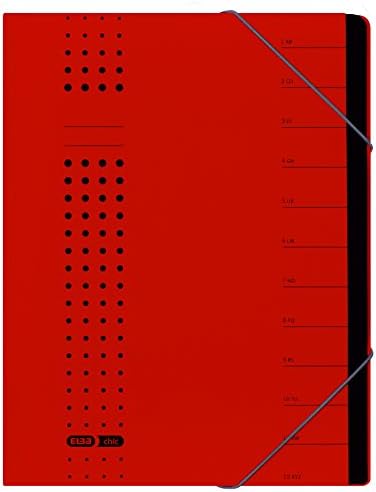 Елба Шик 42496аз Папка Рециклирана Картичка 450  g/m2 (Пакет од 12 Прегради Со Празни Јазичиња Пакет од 5 Папка Со Јаглен Датотека Шик А4 Темно