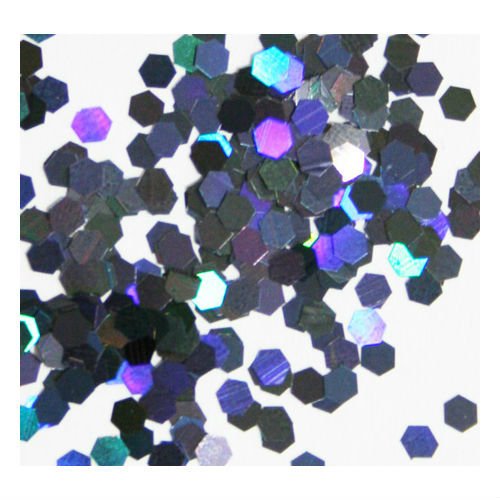 Зинк боја на ноктите уметност Spangles 3D шестоаголник црна 100 парчиња. Разубавување на мобилни телефони