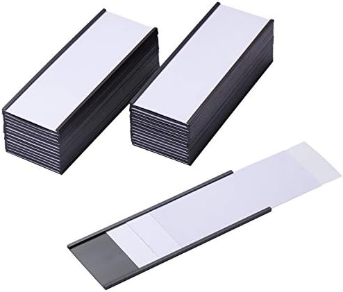 Држачи на магнетна етикета Eeoyu со магнетни магнетни картички со картички со јасни пластични заштитници за метална полица, табла,