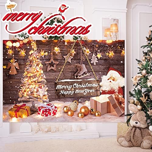 Среќен Божиќен Транспарент Голем Божиќен Банер За Позадина Зимски Божиќ Позадина На Дедо Мраз Погоден За Надворешни Материјали За Божиќни