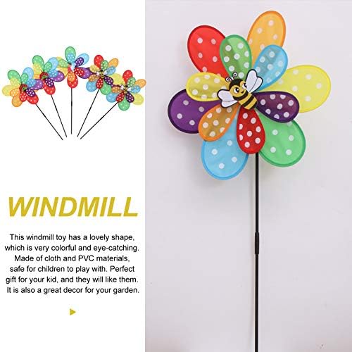 Jardwe bling декор 5 парчиња градинарски ветерни спонзори цветни вртници pinwheels удели украси деца pinwheel играчка на отворено