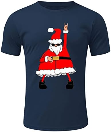 GDJGTA MENS MASSE LEISURE Sports Christmas Brigmason Cotton Printing кратка маица со кошула голема кошула