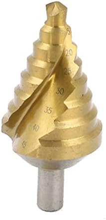 Златен тон на златниот тон Држава дупка за вежба Спирална флејта 8 чекори бит 10-45мм (Broca en espiral de 8 'de vástago redondo en tono dorado