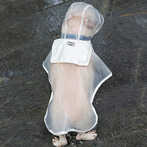 Куче мантил, преносен водоотпорен транспарентен куче дождовна облека за мали, средни, големи кучиња, светло дишењето со качулка со