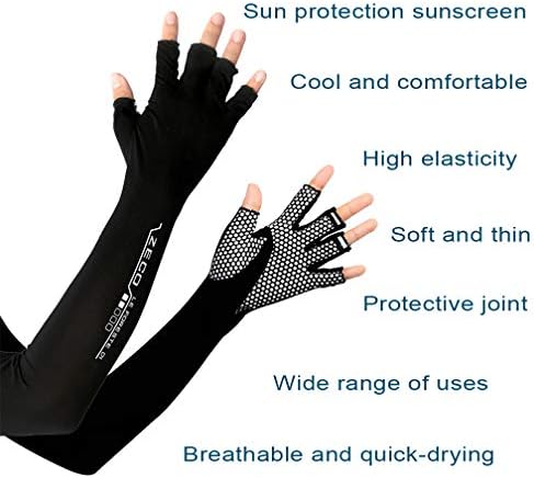 HodorPower UV заштита на ракави ракави за ракави за мажи и жени со велосипедска ледена рака ракав без прсти компресија на сонце со долга покривка