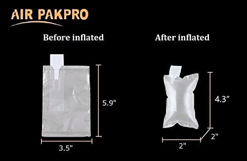 100 пакувања, бесплатна рачна пумпа за воздух Pakpro 3.5x5.9inch Чиста пластична кеси за пакување на воздухот за надувување на воздухот, перници за воздух, перничиња за возду