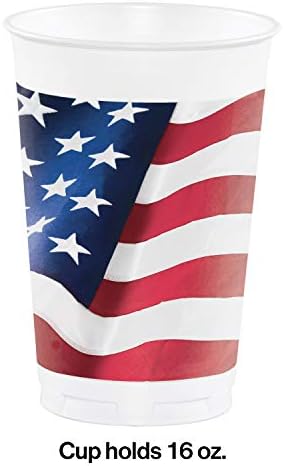 Креативно конвертирање на пластични чаши за патриотско знаме, 16 мл, црвена, бела и сина боја