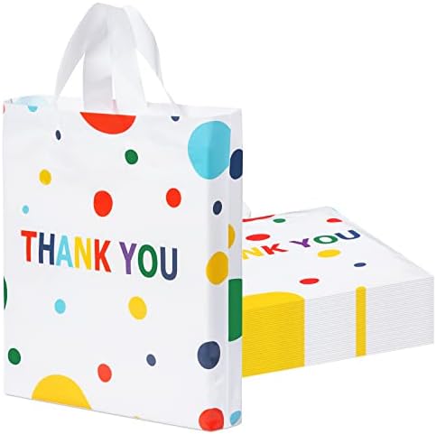100 Парчиња Ви Благодариме Кеси Пластични Шопинг Кеси Со Мека Јамка Рачка За Малопродажни Продавници, Бутици, Партиски Услуги, Свадба,