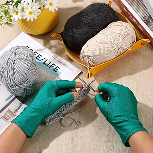 2 пара занаетчиски нараквици плетење ракавици со ватирање на ракавици за компресија нараквици без прсти нараквици занаетчиски нараквици за пишување, 2 бои