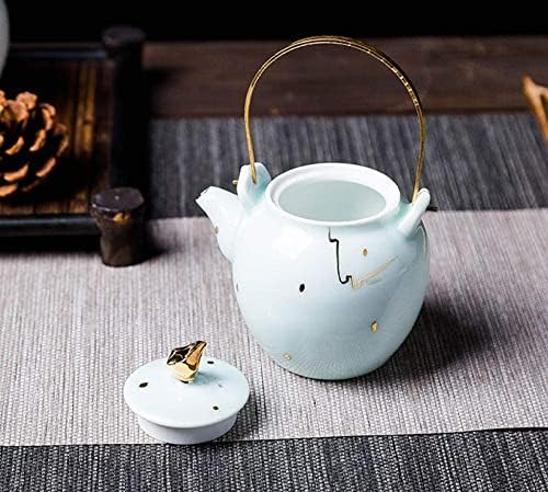 Канцелариски чајник чајник чајник чајник керамички рачно насликан златен чај сет чајник единечен тенџере чајник чајници
