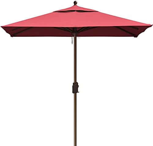 Eliteshade USA 10-годишно-не-фасаден Sunumbrella 6x6ft квадратен чадор чадор чадор на отворено маса со вентилација, бургундски
