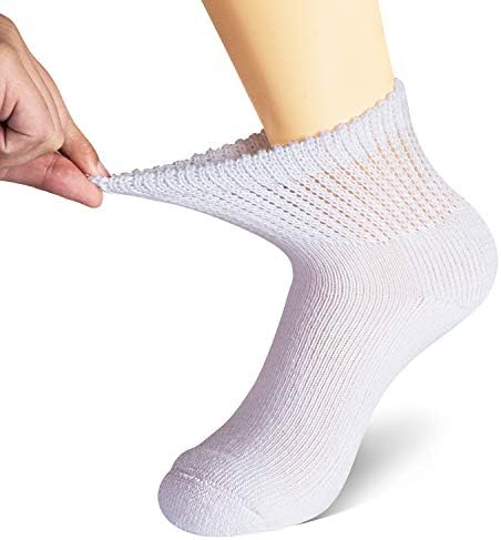 Д-р дијабетични чорапи мажи и жени полу-перничиња циркулаторни квартални чорапи за сите сезони лабави се вклопуваат 6 пакувања 13-15