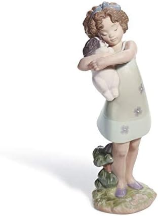 Фигура на девојчето на пролетното девојче. Порцеланска девојка со цвеќиња фигура.