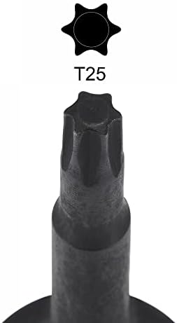 Uxcell T25 Impact Torx Bit Socket, 3/8 квадратен погон со должина од 60мм CR-MO метрички големини