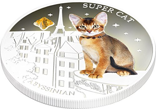 2013 Фиџи - Кучиња и мачки - Објавување 3 - Супер мачка - Абисинијан - 1oz - сребрена монета - 2 $ нециркулирани