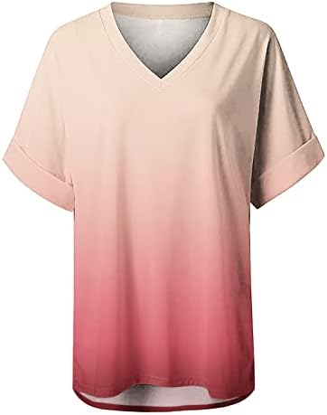 Женски кошули летни чипка аплики V-вратот на врвовите на вратите со кратки ракави со цветни туники плус големина редовна облека