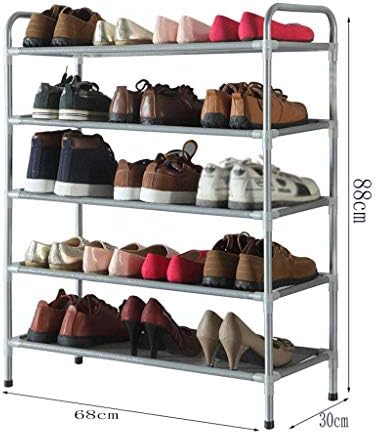 Дингз лесен за собирање на решетката за чевли со 5 слоеви, решетката за складирање на метални метални чевли, решетката за чевли со вода за