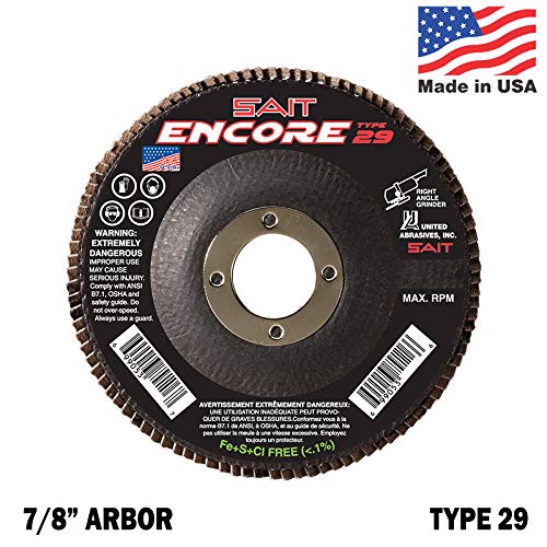 Sait Encore Flap Discs Type 29 80 Grit 4-1/2 инчи размавта дискови Qty 5